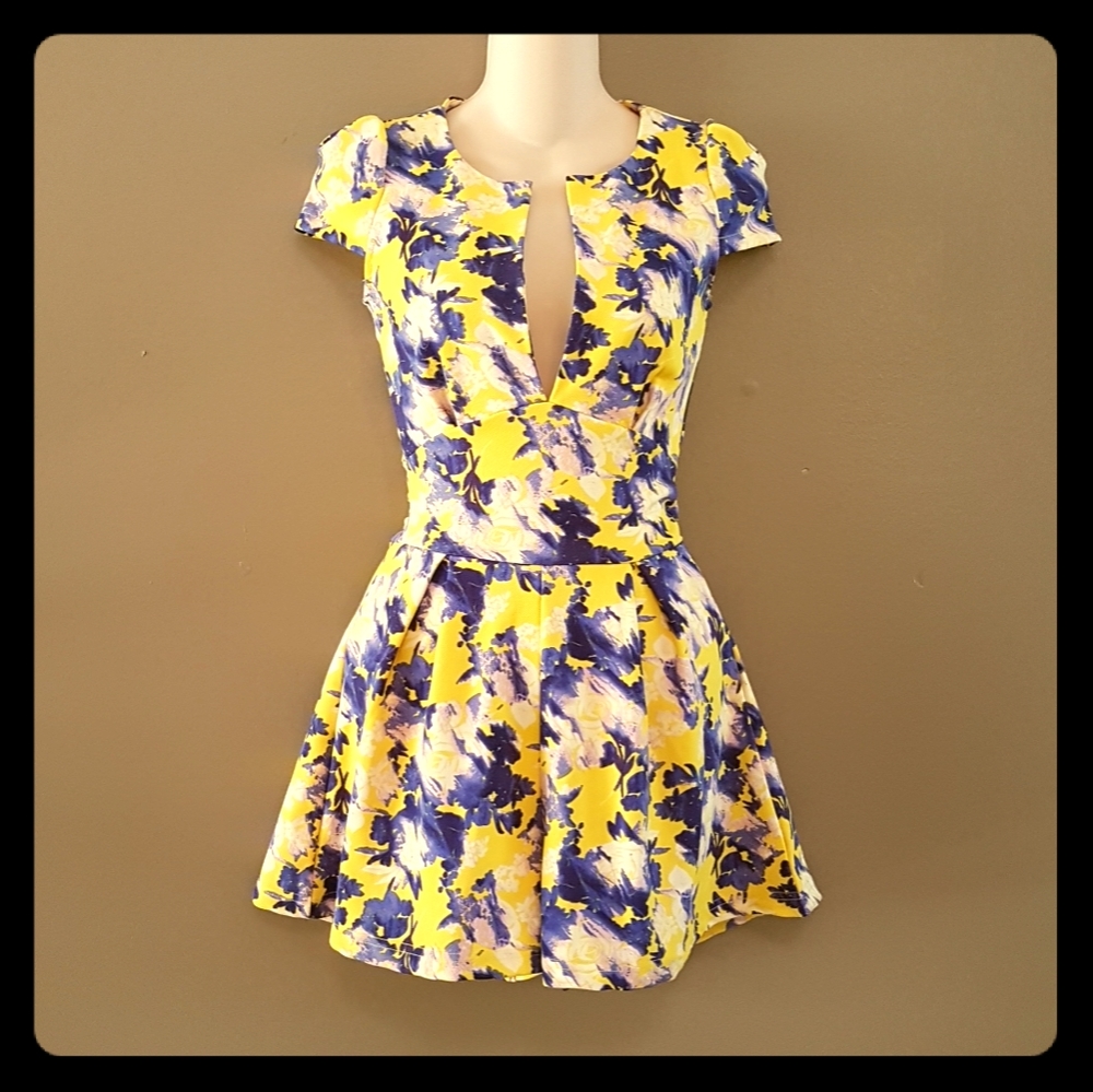 Yellow floral romper